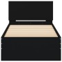 Estructura cama con cabecero madera ingeniería negro 90x200 cm de , Camas y somieres - Ref: Foro24-838625, Precio: 96,55 €, D...