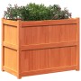 Jardinera exterior madera maciza pino marrón cera 90x50x70 cm de , Maceteros y jardineras - Ref: Foro24-837471, Precio: 90,79...