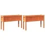 Jardineras con patas 2 uds madera maciza de pino marrón cera de , Maceteros y jardineras - Ref: Foro24-837569, Precio: 114,68...