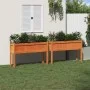 Jardineras con patas 2 uds madera maciza de pino marrón cera de , Maceteros y jardineras - Ref: Foro24-837569, Precio: 114,68...