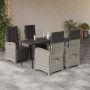 Set comedor de jardín 5 pzas cojines ratán sintético gris claro en Conjuntos de jardín | Comprar online en Foru.es