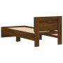 Cama con cabecero madera de ingeniería marrón roble 75x190 cm de , Camas y somieres - Ref: Foro24-838665, Precio: 65,84 €, De...