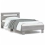 Estructura de cama cabecero luces LED gris Sonoma 90x200 cm de , Camas y somieres - Ref: Foro24-838720, Precio: 113,67 €, Des...