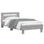 Estructura de cama cabecero luces LED gris Sonoma 90x200 cm de , Camas y somieres - Ref: Foro24-838720, Precio: 113,67 €, Des...