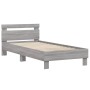 Estructura de cama cabecero luces LED gris Sonoma 90x200 cm de , Camas y somieres - Ref: Foro24-838720, Precio: 113,67 €, Des...