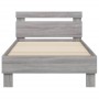 Estructura de cama cabecero luces LED gris Sonoma 90x200 cm de , Camas y somieres - Ref: Foro24-838720, Precio: 113,67 €, Des...