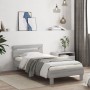 Estructura de cama cabecero luces LED gris Sonoma 90x190 cm de , Camas y somieres - Ref: Foro24-838748, Precio: 106,25 €, Des...