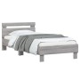 Estructura de cama cabecero luces LED gris Sonoma 90x190 cm de , Camas y somieres - Ref: Foro24-838748, Precio: 106,25 €, Des...