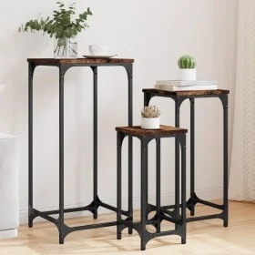 Stapelbare Tische, 3 Einheiten, aus Holzwerkstoff, geräucherte Eiche von , Seitentische - Ref: Foro24-838940, Preis: 61,02 €,...