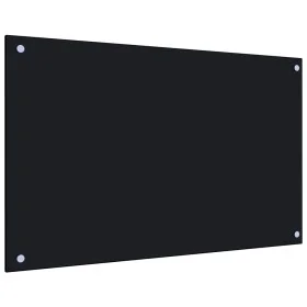 Protección salpicaduras cocina vidrio templado negro 80x50 cm de vidaXL, Herramientas y utensilios de cocina - Ref: Foro24-24...