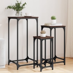 Mesas auxiliares apilables 3 uds madera ingeniería marrón roble de , Mesas auxiliares - Ref: Foro24-838942, Precio: 50,03 €, ...