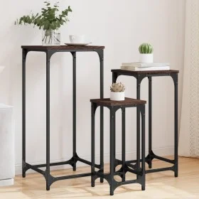 Stackable side tables 3 units oak brown engineered wood by , Side tables - Ref: Foro24-838942, Price: 49,54 €, Discount: %