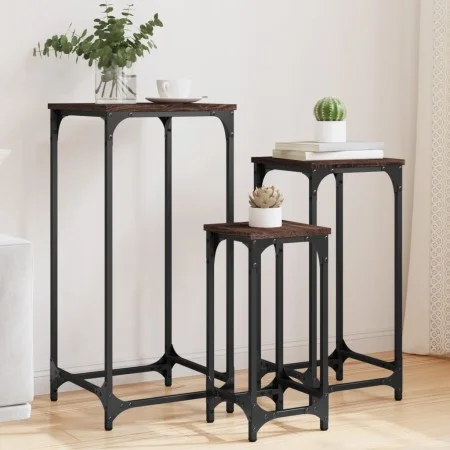 Mesas auxiliares apilables 3 uds madera ingeniería marrón roble de , Mesas auxiliares - Ref: Foro24-838942, Precio: 49,54 €, ...