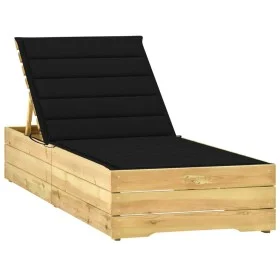 Sonnenliege mit schwarzem Kissen imprägniertes Kiefernholz von , Liegen - Ref: Foro24-3065916, Preis: 160,22 €, Rabatt: %