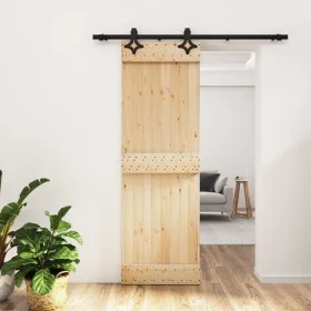 Puerta corredera con herrajes madera maciza de pino 70x210 cm de , Puertas - Ref: Foro24-3203124, Precio: 162,52 €, Descuento: %