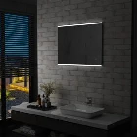 Espejo de pared de baño con LED y sensor táctil 80x60 cm de vidaXL, Espejos - Ref: Foro24-144733, Precio: 69,50 €, Descuento: %