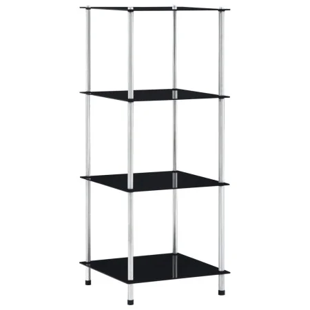 Estantería 4 niveles cristal templado negro 40x40x100 cm de vidaXL, Librerías y estanterías - Ref: Foro24-249510, Precio: 53,...