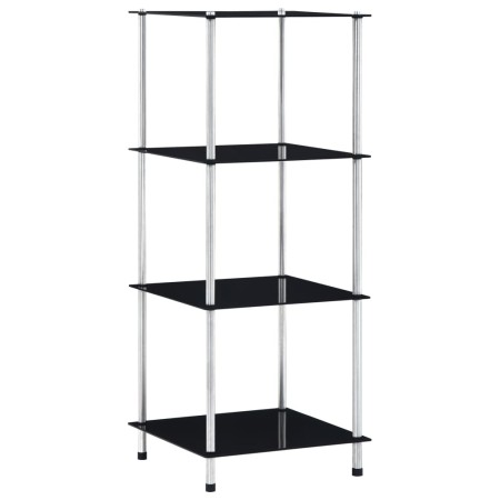 Estantería 4 niveles cristal templado negro 40x40x100 cm de vidaXL, Librerías y estanterías - Ref: Foro24-249510, Precio: 54,...