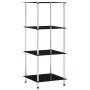 Estantería 4 niveles cristal templado negro 40x40x100 cm de vidaXL, Librerías y estanterías - Ref: Foro24-249510, Precio: 53,...