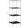 Estantería 4 niveles cristal templado negro 40x40x100 cm de vidaXL, Librerías y estanterías - Ref: Foro24-249510, Precio: 53,...