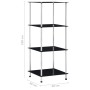 Estantería 4 niveles cristal templado negro 40x40x100 cm de vidaXL, Librerías y estanterías - Ref: Foro24-249510, Precio: 54,...