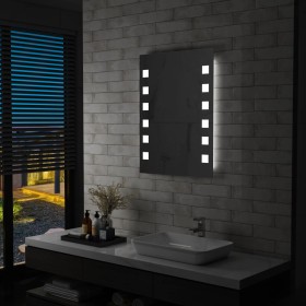 Espejo de pared de baño con LED 60x80 cm de vidaXL, Espejos - Ref: Foro24-144700, Precio: 82,85 €, Descuento: %