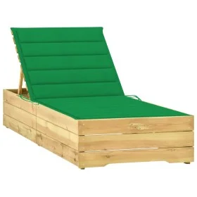 Sonnenliege mit grünem Kissen imprägniertes Zirbenholz von , Liegen - Ref: Foro24-3065914, Preis: 154,38 €, Rabatt: %