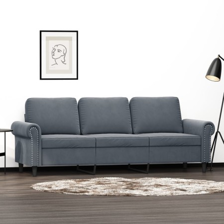 Sofá de 3 plazas terciopelo gris oscuro 180 cm de , Sofás - Ref: Foro24-359540, Precio: 303,64 €, Descuento: %