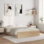 Cama con cajones madera ingeniería roble Sonoma 140x190 cm de , Camas y somieres - Ref: Foro24-3207303, Precio: 238,14 €, Des...
