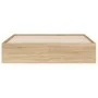 Cama con cajones madera ingeniería roble Sonoma 140x190 cm de , Camas y somieres - Ref: Foro24-3207303, Precio: 238,14 €, Des...