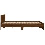 Estructura de cama cabecero y luces LED marrón roble 180x200 cm de , Camas y somieres - Ref: Foro24-3207594, Precio: 212,03 €...