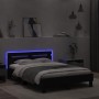 Estructura de cama con cabecero y luces LED negro 120x200 cm de , Camas y somieres - Ref: Foro24-3207554, Precio: 172,97 €, D...