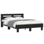 Estructura de cama con cabecero y luces LED negro 120x200 cm de , Camas y somieres - Ref: Foro24-3207554, Precio: 172,97 €, D...
