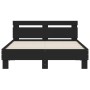 Estructura de cama con cabecero y luces LED negro 120x200 cm de , Camas y somieres - Ref: Foro24-3207554, Precio: 172,97 €, D...