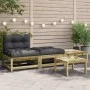 Sofá de jardín sin reposabrazos con cojines y reposapiés de , Sofás modulares de exterior - Ref: Foro24-838148, Precio: 179,8...