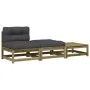 Garden sofa without armrests with cushions and footrest by , Modular outdoor sofas - Ref: Foro24-838148, Price: 179,88 €, Dis...