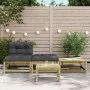 Sofá de jardín sin reposabrazos con cojines y reposapiés de , Sofás modulares de exterior - Ref: Foro24-838148, Precio: 179,8...