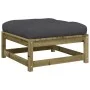 Sofá de jardín sin reposabrazos con cojines y reposapiés de , Sofás modulares de exterior - Ref: Foro24-838148, Precio: 179,8...