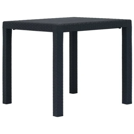 Mesa de jardín plástico aspecto ratán gris antracita 79x79x72 cm de vidaXL, Mesas de jardín - Ref: Foro24-45602, Precio: 77,0...