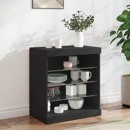 Aparador con luces LED negro 60,5x37x67 cm de , Aparadores - Ref: Foro24-836694, Precio: 74,61 €, Descuento: %