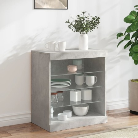 Aparador con luces LED gris hormigón 60,5x37x67 cm de , Aparadores - Ref: Foro24-836696, Precio: 63,86 €, Descuento: %
