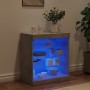 Aparador con luces LED gris hormigón 60,5x37x67 cm de , Aparadores - Ref: Foro24-836696, Precio: 63,86 €, Descuento: %
