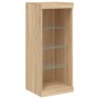Aparador con luces LED roble Sonoma 41x37x100 cm de , Aparadores - Ref: Foro24-836730, Precio: 72,27 €, Descuento: %