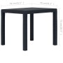 Mesa de jardín plástico aspecto ratán gris antracita 79x79x72 cm de vidaXL, Mesas de jardín - Ref: Foro24-45602, Precio: 74,4...