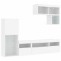 Muebles de TV de pared con LED 6 pzas madera ingeniería blanco de , Muebles TV - Ref: Foro24-3216732, Precio: 243,91 €, Descu...