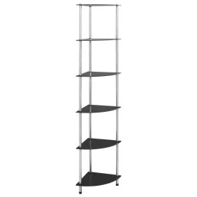 Estantería 6 niveles vidrio templado negro 30x30x160 cm de vidaXL, Librerías y estanterías - Ref: Foro24-249522, Precio: 56,9...