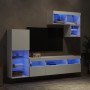 Muebles de TV de pared con LED 6 pzas madera ingeniería blanco de , Muebles TV - Ref: Foro24-3216732, Precio: 243,91 €, Descu...