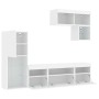 Muebles de TV de pared con LED 6 pzas madera ingeniería blanco de , Muebles TV - Ref: Foro24-3216732, Precio: 243,91 €, Descu...