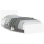 Estructura cama con cabecero madera ingeniería blanco 90x200 cm de , Camas y somieres - Ref: Foro24-838624, Precio: 99,89 €, ...