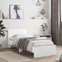 Estructura cama con cabecero madera ingeniería blanco 90x200 cm de , Camas y somieres - Ref: Foro24-838624, Precio: 99,89 €, ...